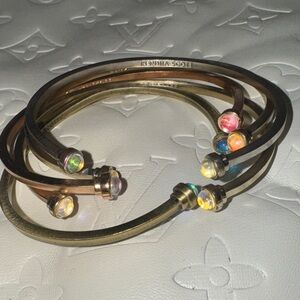 Kendra Scott Gold Bracelet Set with Colorful Stones